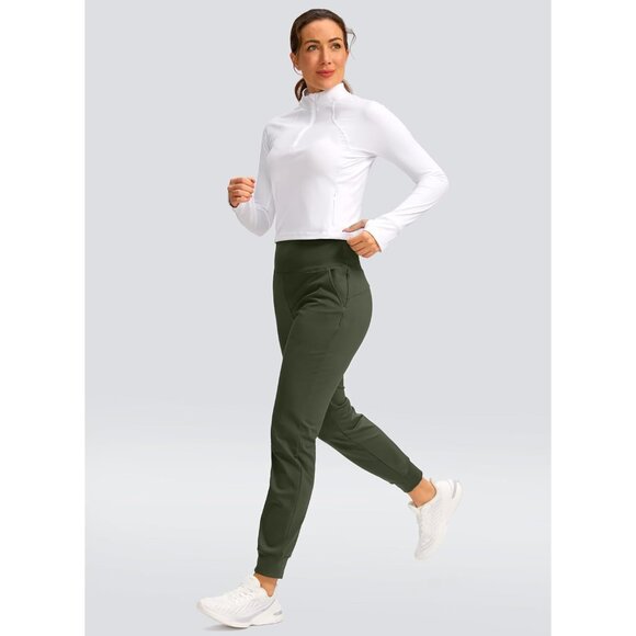 Women's Fleece Lined Joggers Water Resistant High Waisted Thermal Sweatpants Win - Picture 6 of 6